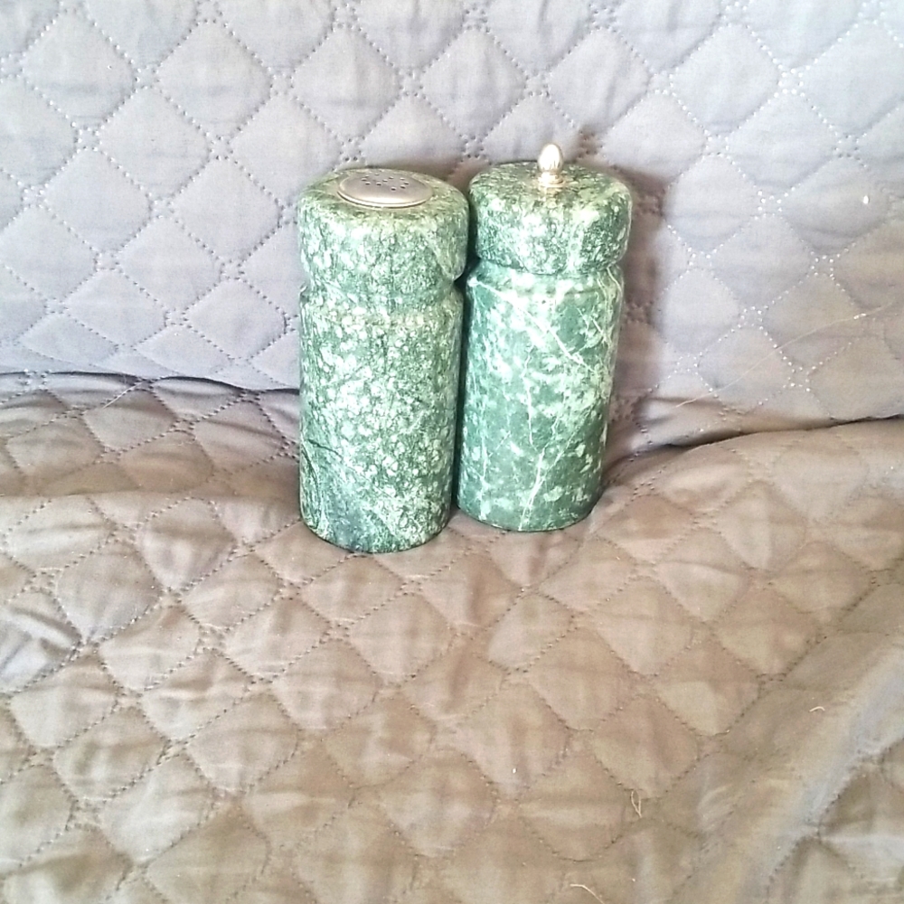 Marble salt and pepper shakers